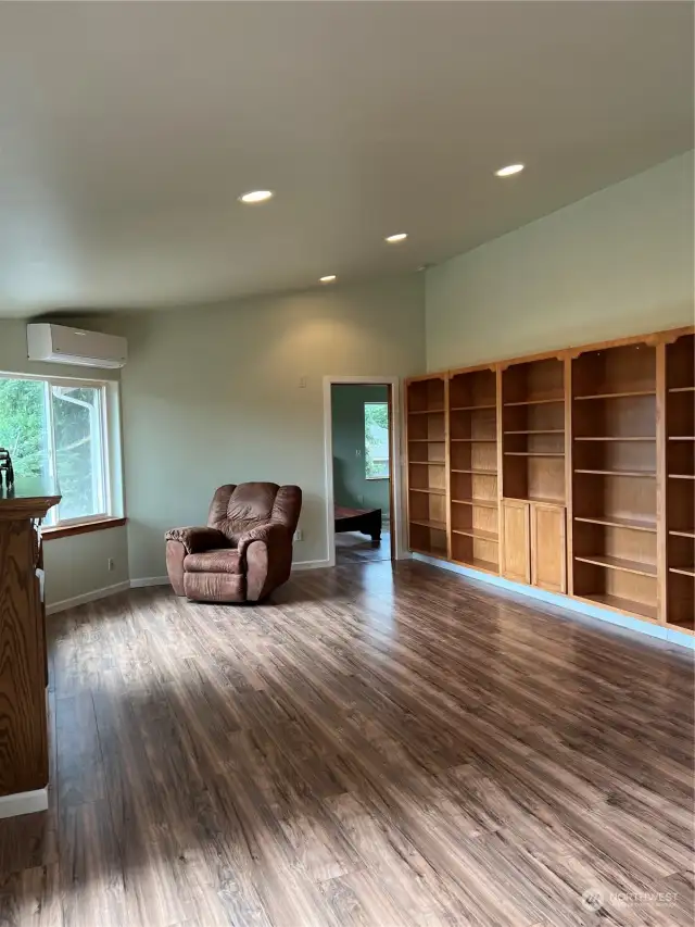 Living room built in book cases