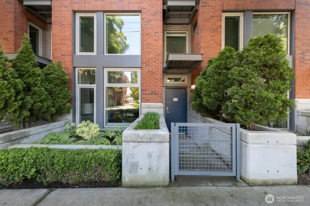 Private street-level entrance welcomes you to the home.