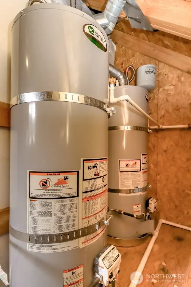 Dual hot water tanks