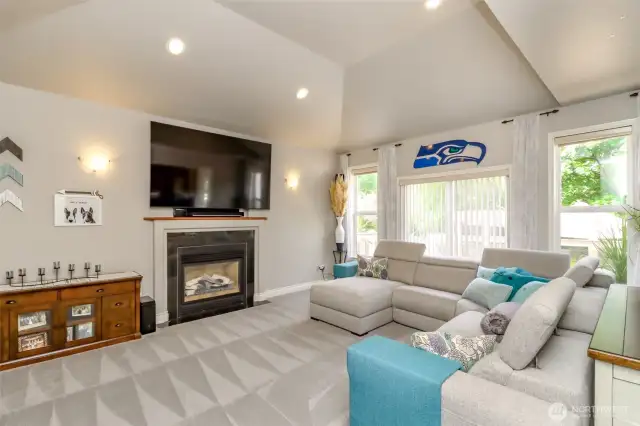 Quad vaulted ceilings w/ gas fire place