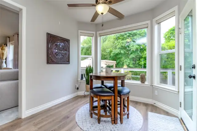 Bay window breakfast nook