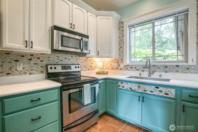 Custom tile work in kitchen