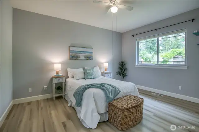 Primary bedroom with plenty of room for a king size bed