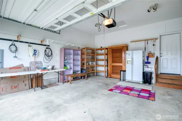 Garage with extra Refrigerator and tons of storage