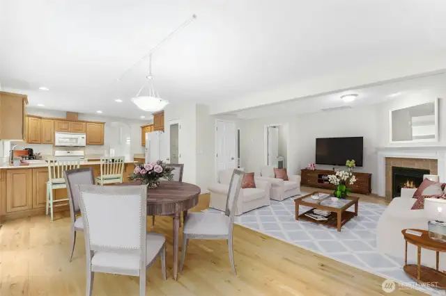 Virtually Staged Eating area & Family Room