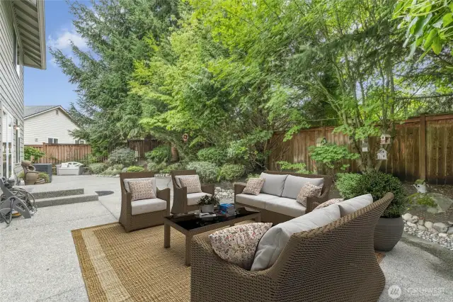 Virtually staged back yard.