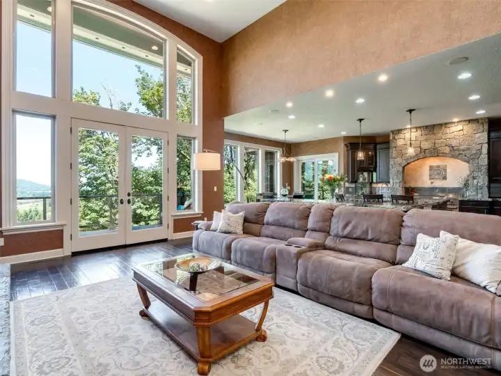 The heart of the home: vaulted ceilings, rich finishes, and timeless style.