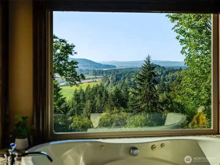 Bubble bath + breathtaking views = perfection.