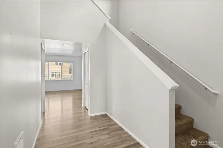 Tall ceilings greet you at the entrance