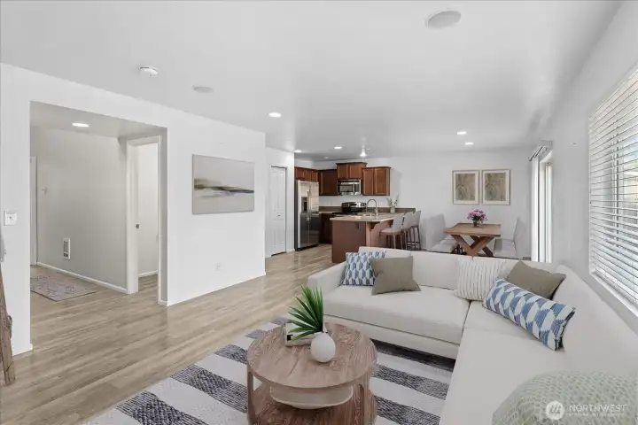 Virtually staged living area