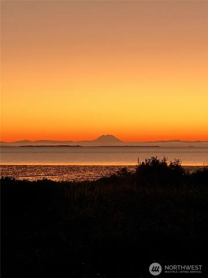 EARLY MORNING VIEW OF THE BAY TO MOUNT RAINIER!