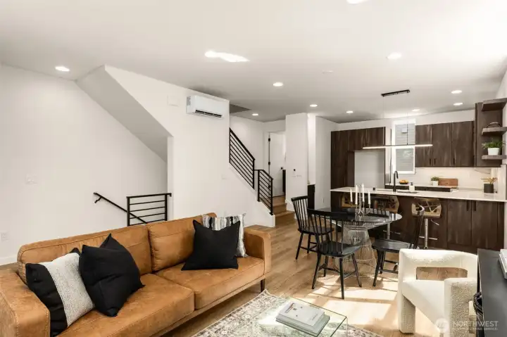 Open concept living. Living, Dining, Kitchen all flow seamlessly together.