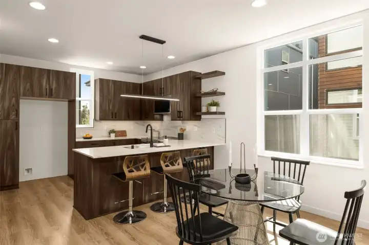 Plenty of cabinet, drawer and countertop space!