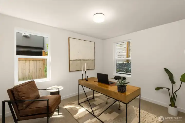Second bedroom on the first level could be the perfect home office.