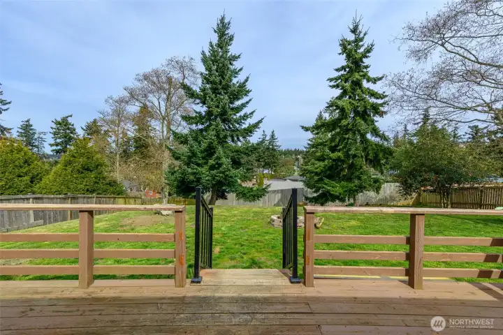 Overlooking the backyard from the deck.