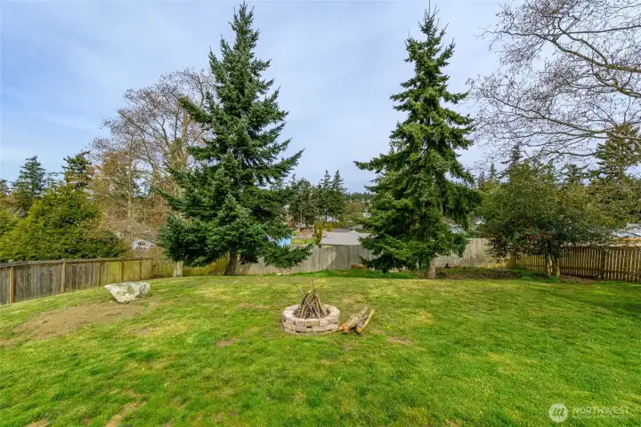 Backyard is ready for your first bonfire.