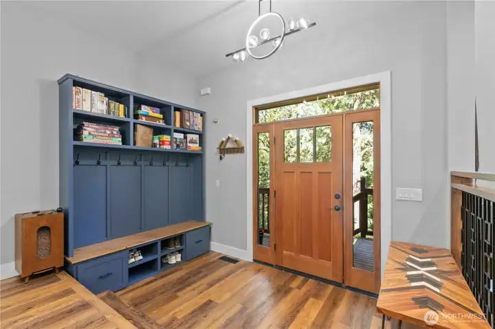 Spacious entry with built-in storage.