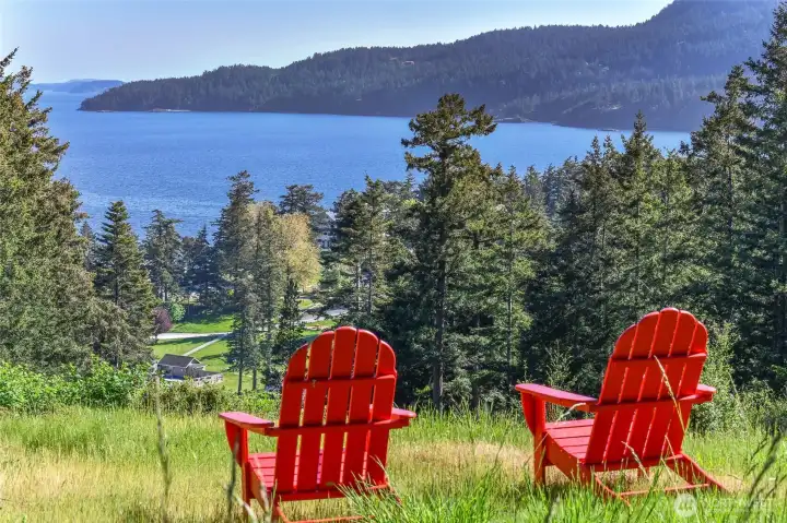 A peaceful setting for sunset views overlooking Cascade Bay and the surrounding islands.
