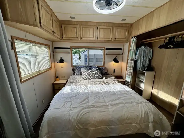 bedroom with closet and built in storage