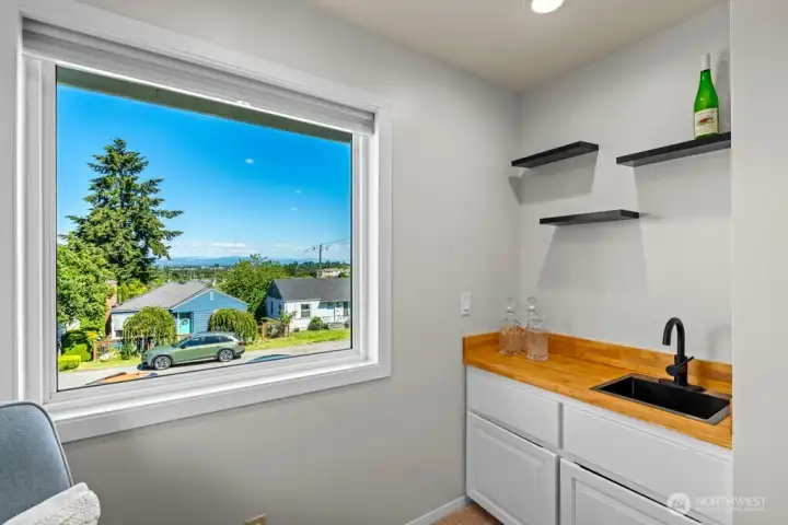 Wet Bar Sink in Living Room