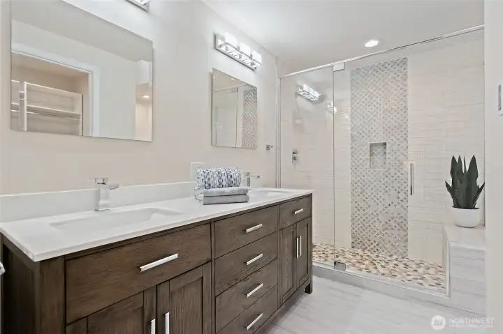 Completely remodeled primary bathroom & WIC
