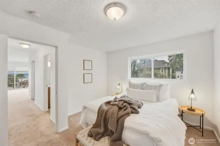 Bedroom is large enough for a king sized bed as well as a desk/study nook Bedroom is large enough for a king sized bed as well as a desk/study nook