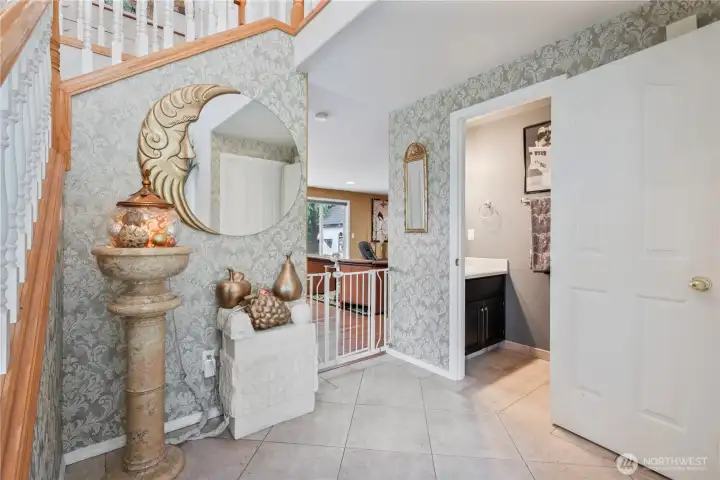 Foyer, Staircase & Powder Room