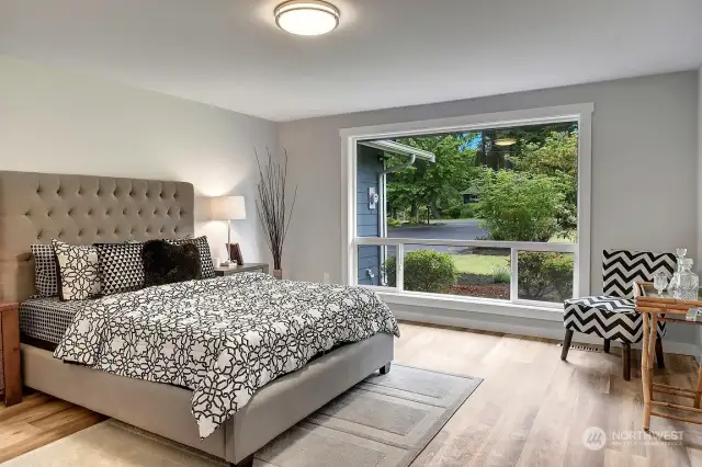 Master bedroom, with lovely oversized window.