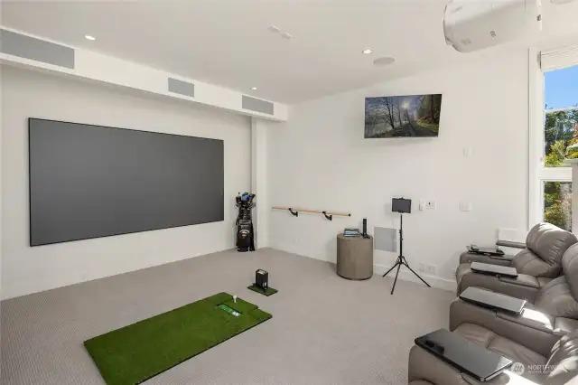 Work on your golf game while your watching the Masters (note: Gold Simulator does not convey, but you can get your own!).