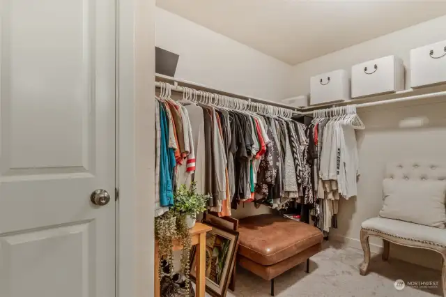 Large walk in closet in primary suite