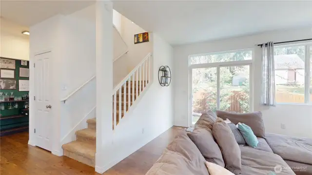 Stairs leading to the second level of this home