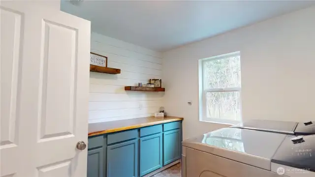 Convenient upstairs laundry room