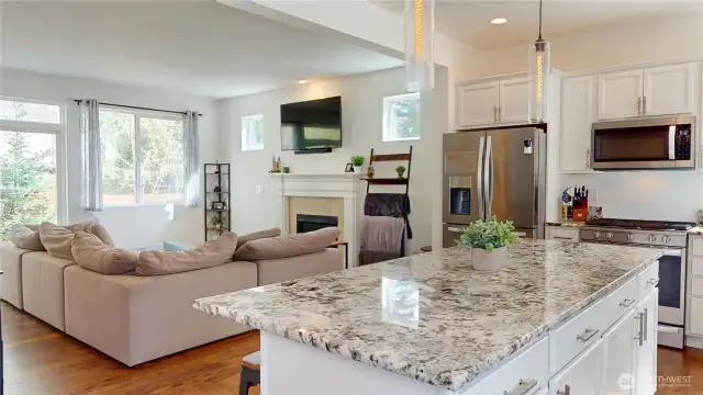 Open room concept for seemless entertaining