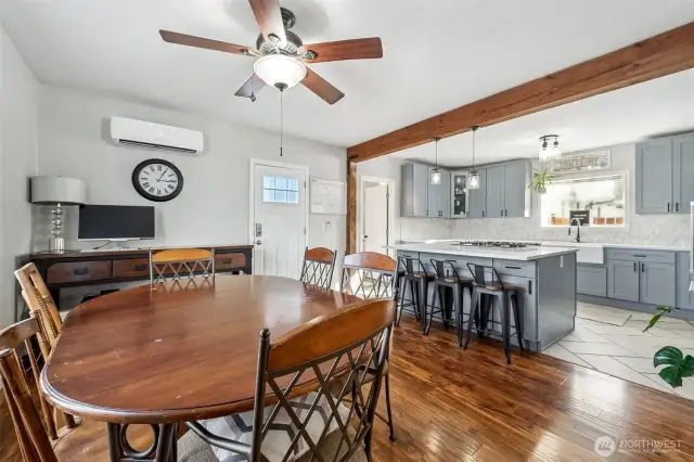 Warm and Inviting Flow from Dining Room to Kitchen