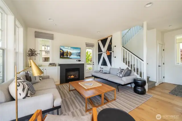 Gas fireplace in living room