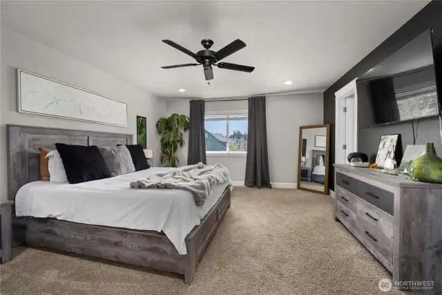 A spacious master suite.