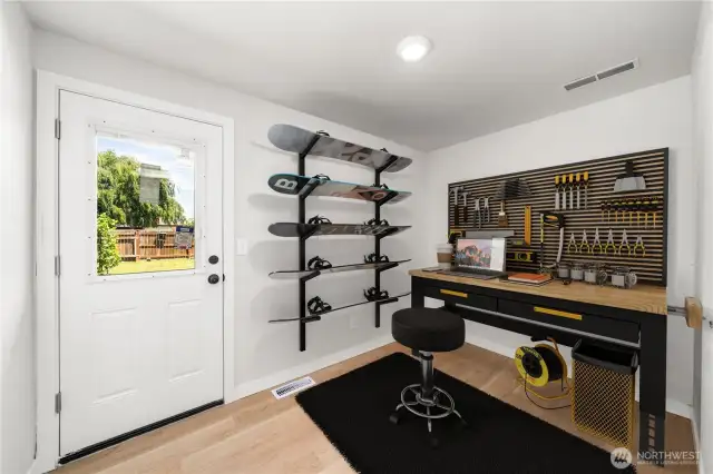 Extra room in garage