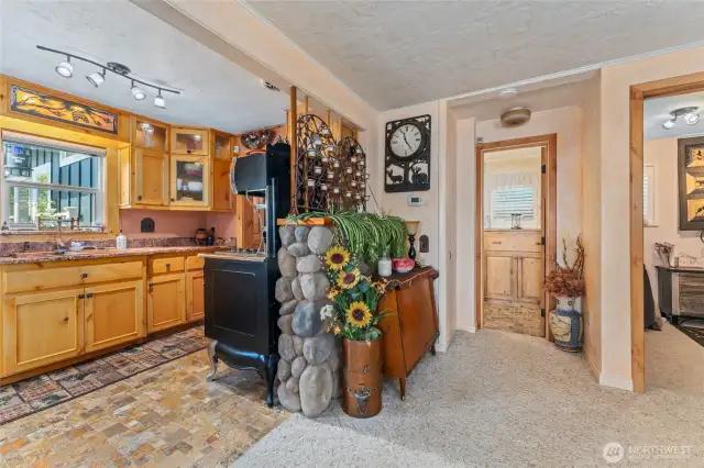 Space to right is the additional bathroom and bedrooms.