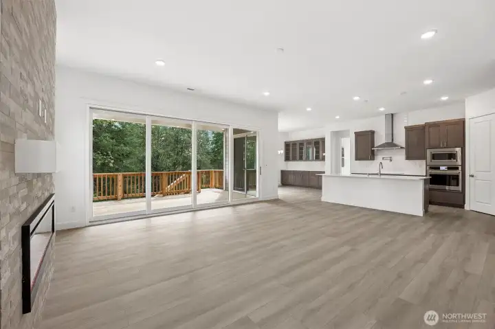 Great Room with multi-slide doors