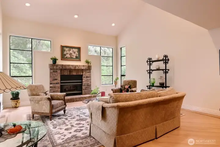 Living room with gas fireplace