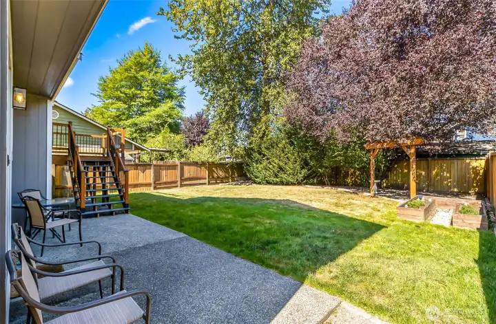Extended concrete patio.