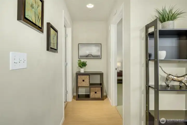 Hall to 2nd bedroom and hall bath