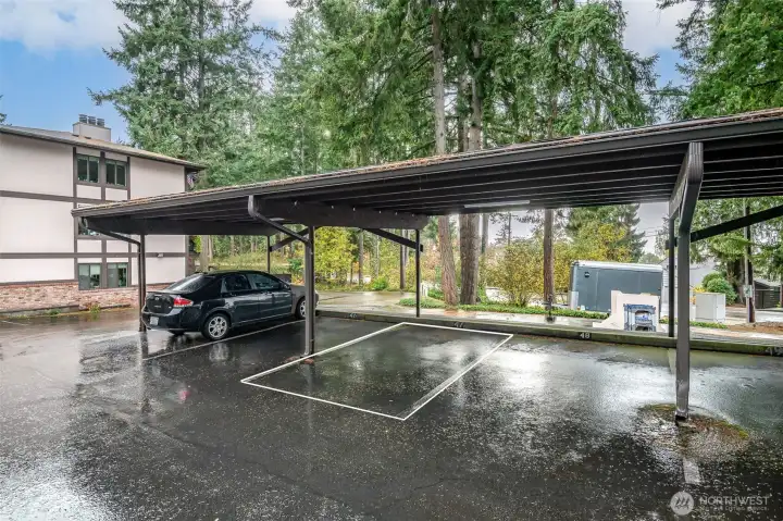 Carport just outside deck.