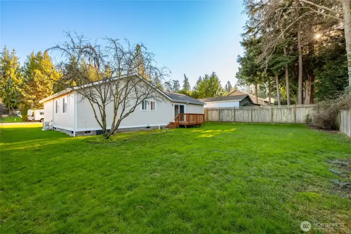 Much of yard has privacy fence.