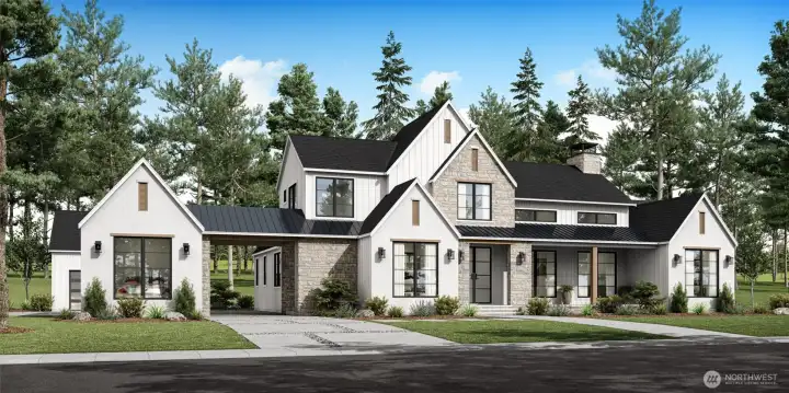 Rendering - Completed home may have slight modifications from rendering.