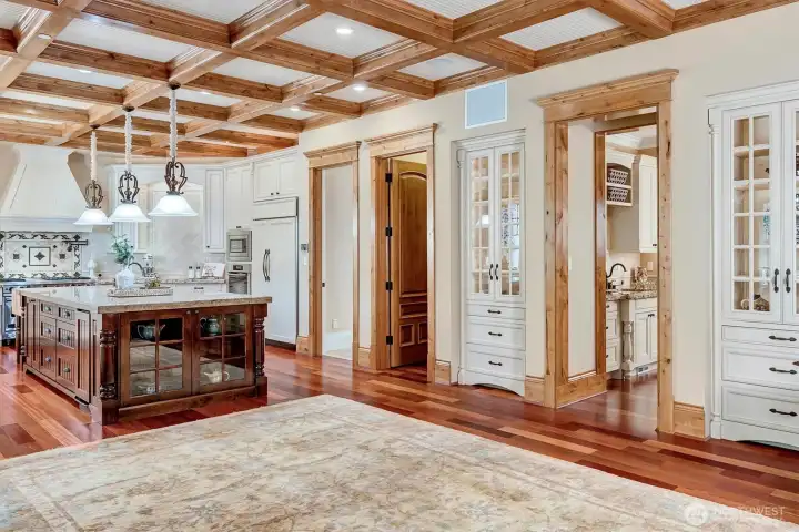 Kitchen offers top of the line appliances included 3 ovens, 2 dishwashers, loads of cabinets and huge center island