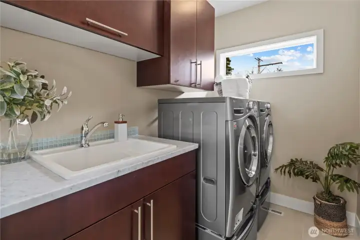 Laundry is conveniently located on the second level.