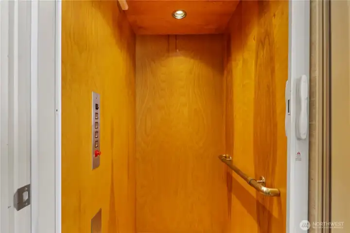 Elevator services all 3 floors (just serviced and updated).