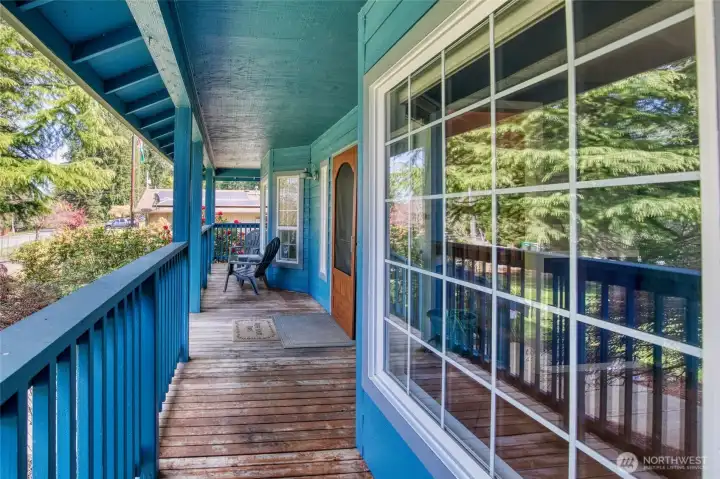 Front porch perfect for morning coffee.