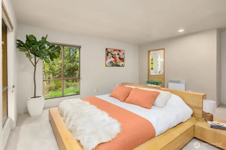 Pure tranquility awaits in the primary suite.